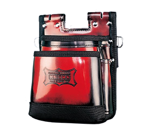 鳶職向仕様ツーウェイタイプアドバンガラス革2段腰袋 ADV-201TB-R