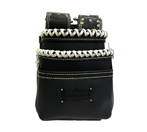 最高級硬式グローブ革 チェーンタイプ 3段腰袋 カスタム 革紐ダブル巻き補強 KGB-301DDX