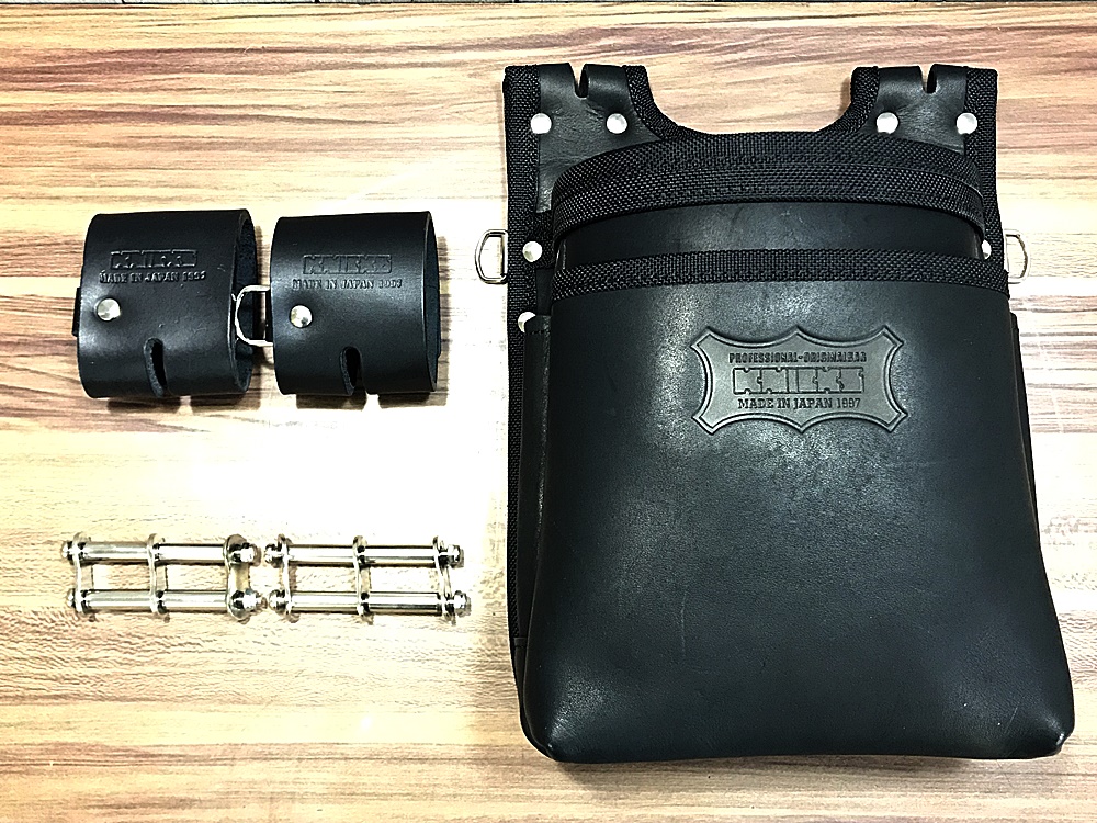 KNICKS ニックス ヌメ革建築用2段腰袋(バリスティック縁巻) KBS-201BA