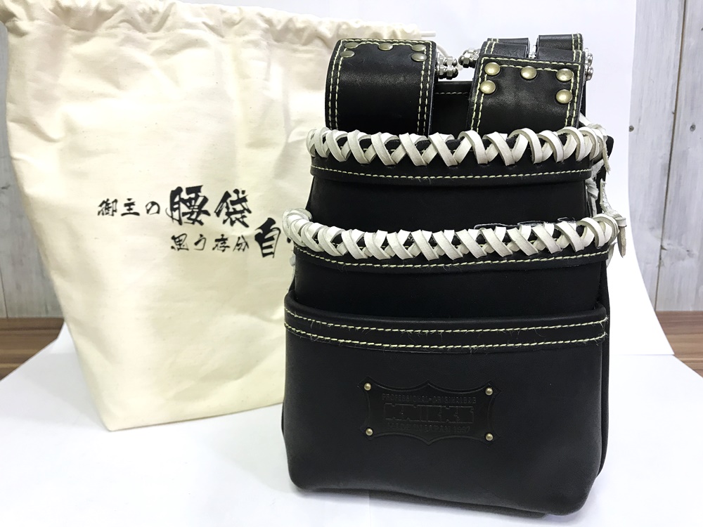 KNICKS ニックス 最高級硬式グローブ革 チェーンタイプ 3段腰袋 腰袋革紐ダブル巻き補強 KGB-301DDX