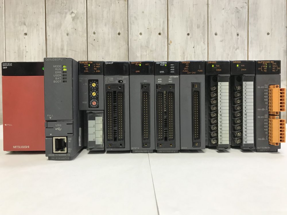 MITSUBISHI 三菱電機 MELSEC-Q PLC Q61P Q03UDECPU Q64AD QJ71C24N-R4 など中古品を宅配買取