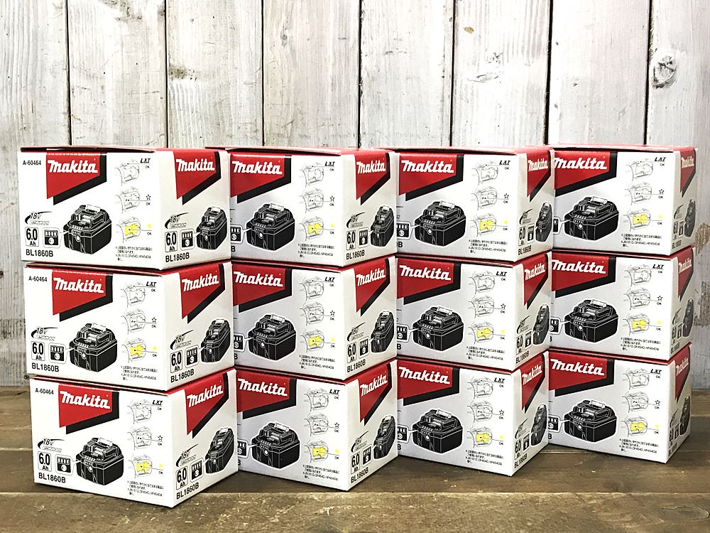 makita マキタ 純正リチウムイオンバッテリー(18V/6.0Ah) BL1860B 新品未使用品を12点まとめて宅配買取させて頂きました！