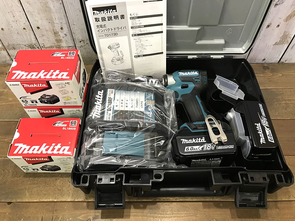 makita マキタ 18V充電式インパクトドライバー TD173DRGX+純正バッテリー BL1860B 新品未使用品をまとめて宅配買取させて頂きました！
