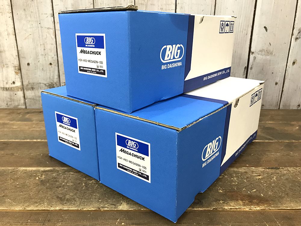 BIG 大昭和精機 二面拘束HSKシャンクメガニューベビーチャックAタイプ HSK-A63-MEGA20N-105 の新品未使用品を宅配買取させて頂きました！