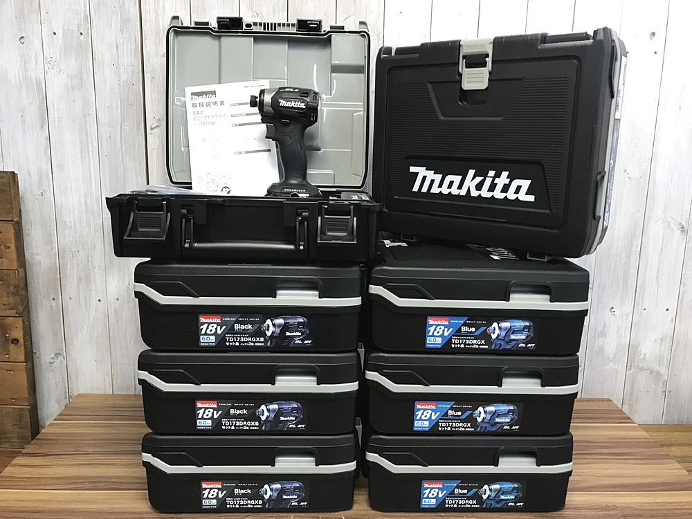 makita マキタ 充電式インパクトドライバ TD173DRGX TD173DRGXB 新品未使用品をまとめて宅配買取させて頂きました!