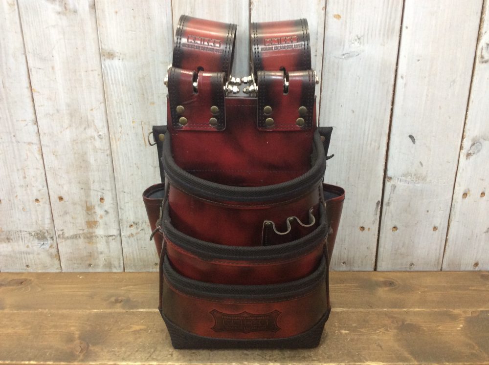 KNICKS ニックス アドバンガラス革3段腰袋 バリスティックナイロン補強仕上げ ADV-301DDX-R