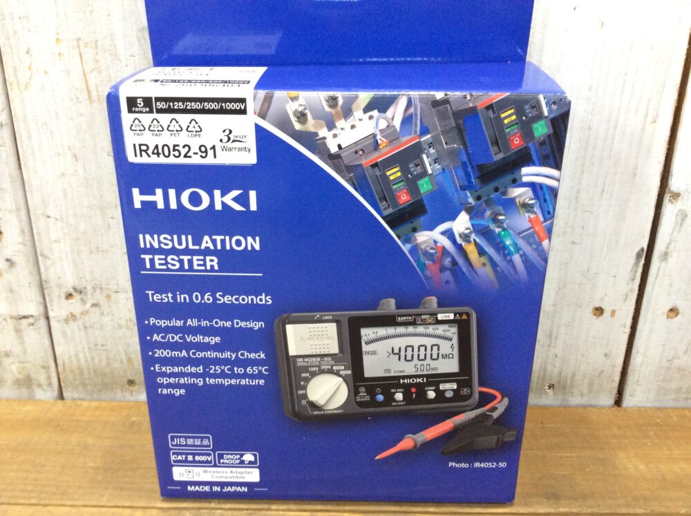 2026-03-21 HIOKI 日置電機 絶縁抵抗計 ワイヤレスアダプタセット品 IR4052-91