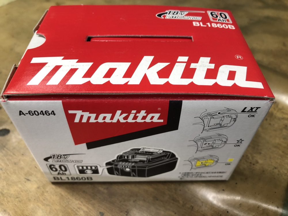 makita マキタ 純正リチウムイオンバッテリー BL1860B(18V/6.0Ah) 化粧箱付 新品を現金買取致しました。