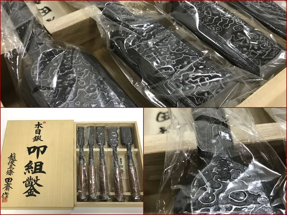 宅配買取】越後三條 田斎作 木目鍛 叩組鑿 5本組 共箱入り 未使用品を宅配買取させて頂きました！☆鑿鍛冶 田斎 名工  大工道具を宅配買取強化中！群馬県 高崎市 太田市 館林市 安中市 富岡市 全国対応宅配買取☆ | 静岡県浜松市  新品工具・中古工具買取のことなら工具屋源さん